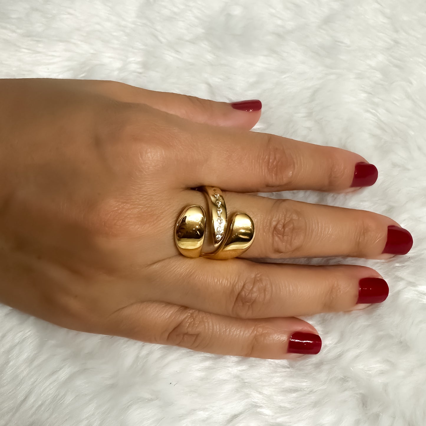 ANEL BRUNA REGULAVEL - BANHO DE OURO 18k