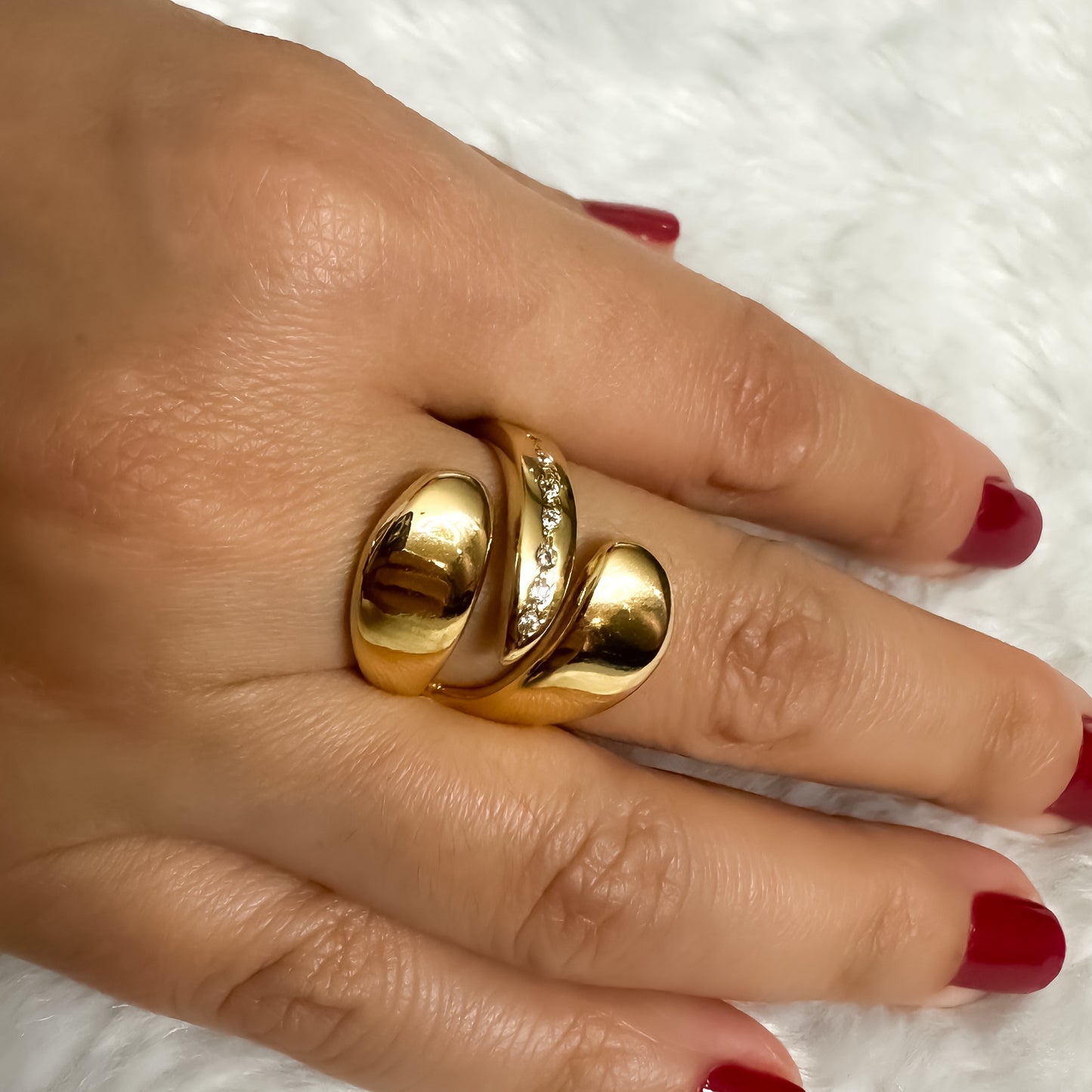 ANEL BRUNA REGULAVEL - BANHO DE OURO 18k