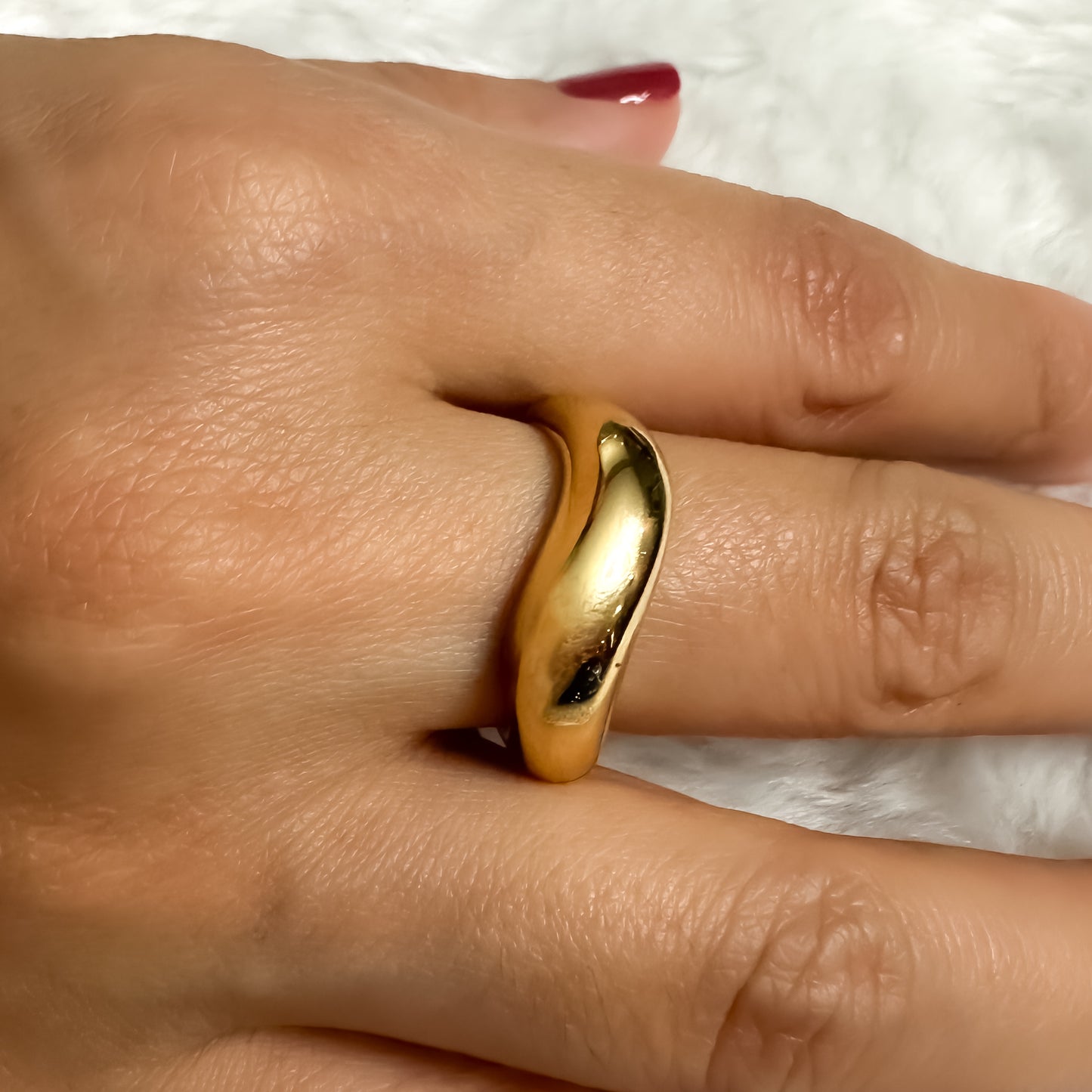 ANEL ALINE REGULAVEL - BANHO DE OURO 18k