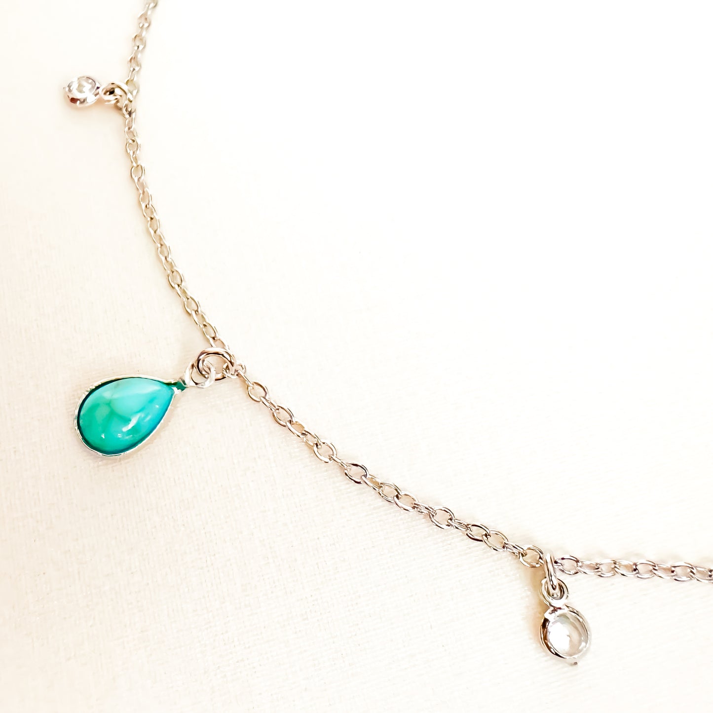 COLAR ZIRCONIA AZUL 35 cm - BANHO DE OURO 18k ou RODIO BRANCO