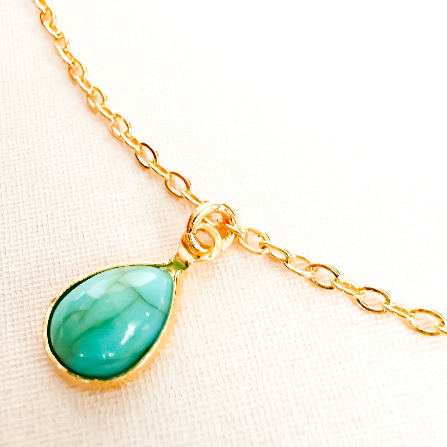 COLAR ZIRCONIA AZUL 35 cm - BANHO DE OURO 18k