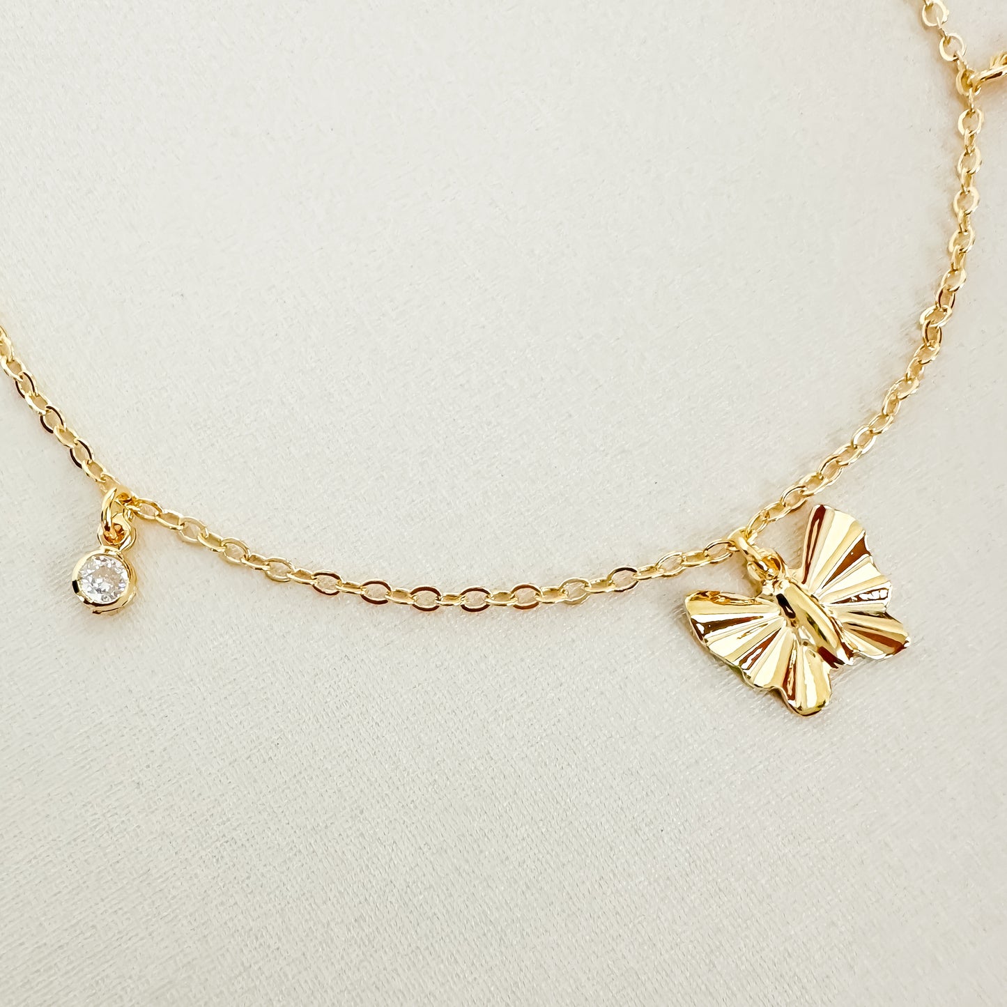 TORNOZELEIRA BUTERFLY - BANHO DE OURO 18k