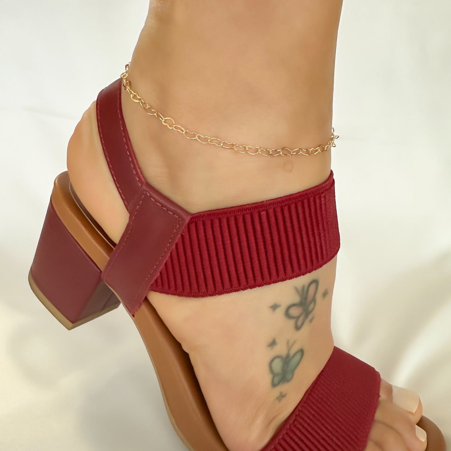 TORNOZELEIRA SENSE 22 cm - BANHO DE OURO 18k