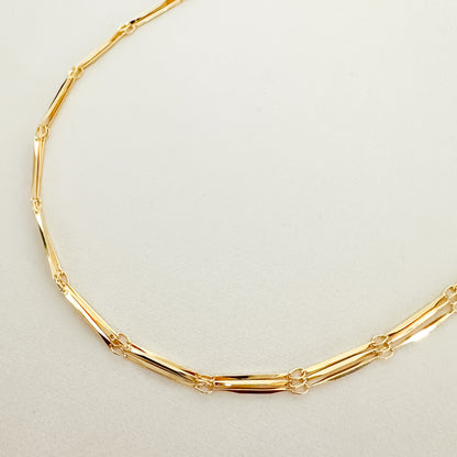 COLAR TRIPLO ESTÁGIOS  35 cm - BANHO DE OURO 18k