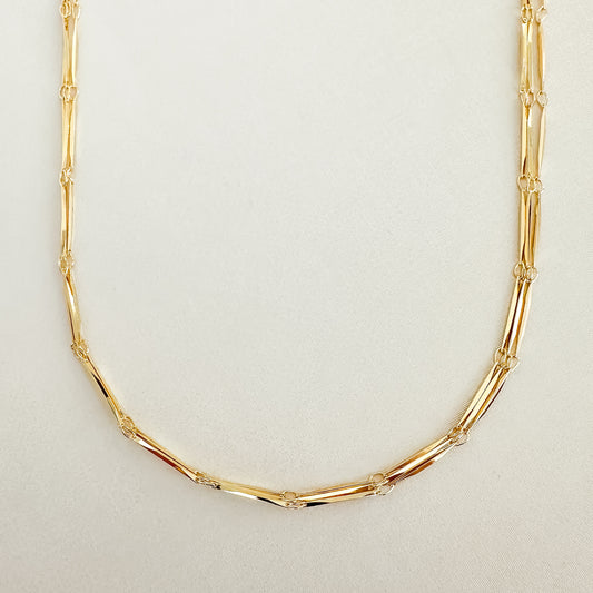 COLAR TRIPLO ESTÁGIOS  35 cm - BANHO DE OURO 18k
