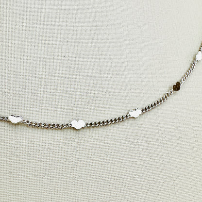 COLAR JASMIN 45 CM - BANHO DE RÓDIO BRANCO