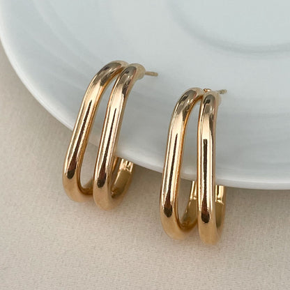 BRINCO BIANCA GDE - BANHO DE OURO 18k