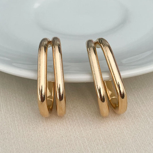BRINCO BIANCA GDE - BANHO DE OURO 18k