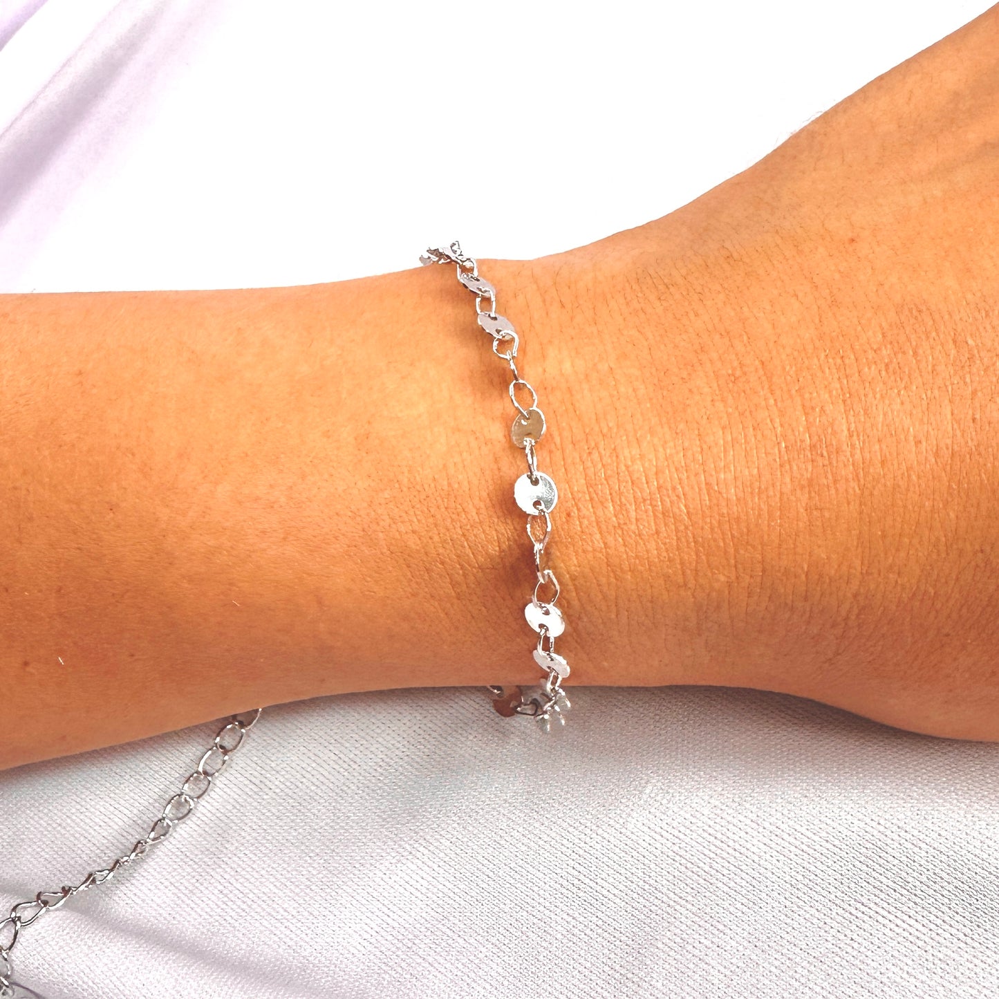 PULSEIRA ELIETE  - BANHO DE RÓDIO BRANCO