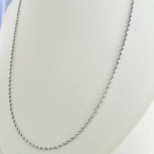 COLAR DAMA 60 CM - BANHO DE RÓDIO BRANCO