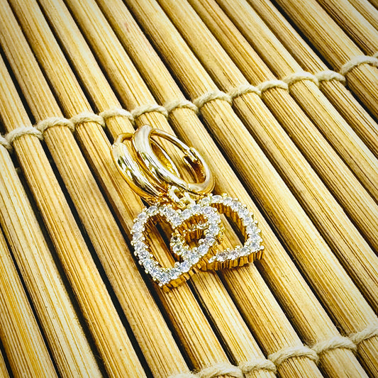 BRINCO AMOR II PEQ - MICRO ZIRCÔNIA - BANHO DE OURO 18k