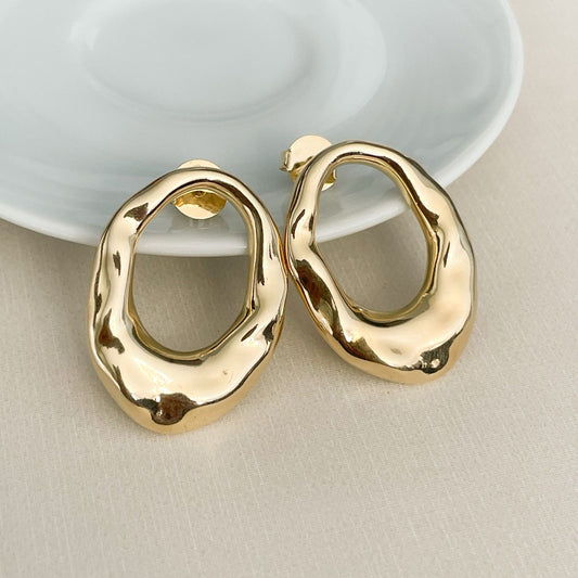 BRINCO ODETE GDE - BANHO DE OURO 18k