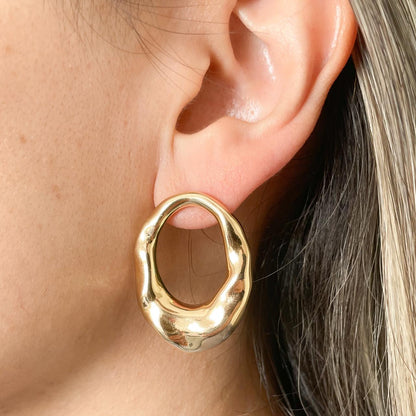 BRINCO ODETE GDE - BANHO DE OURO 18k