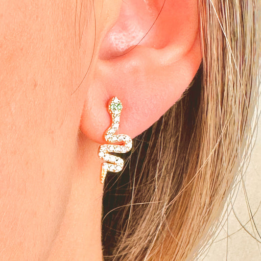 BRINCO SNAKE PEQ - BANHO DE OURO 18k