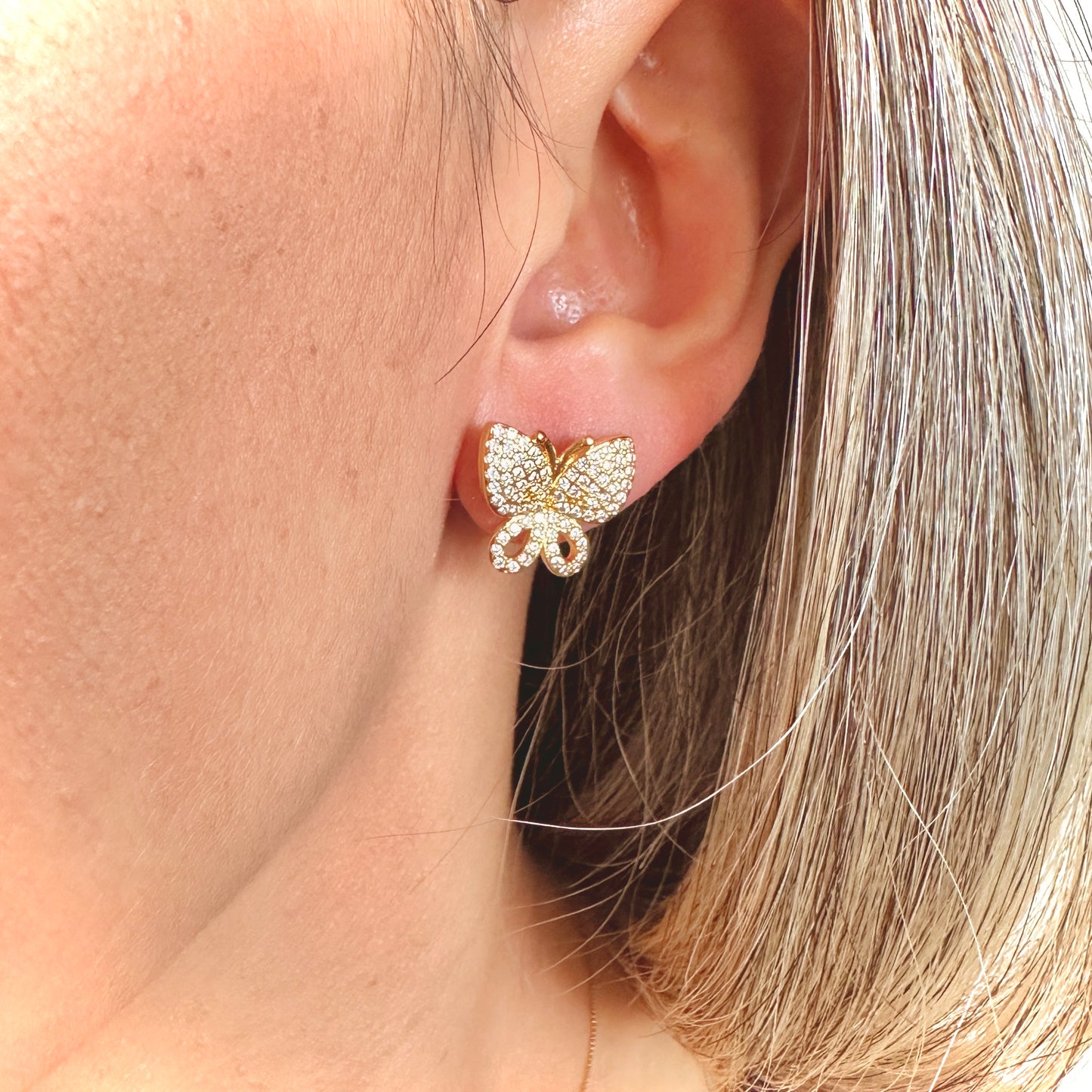 BRINCO BUTTERFLY PEQ - BANHO DE OURO 18k