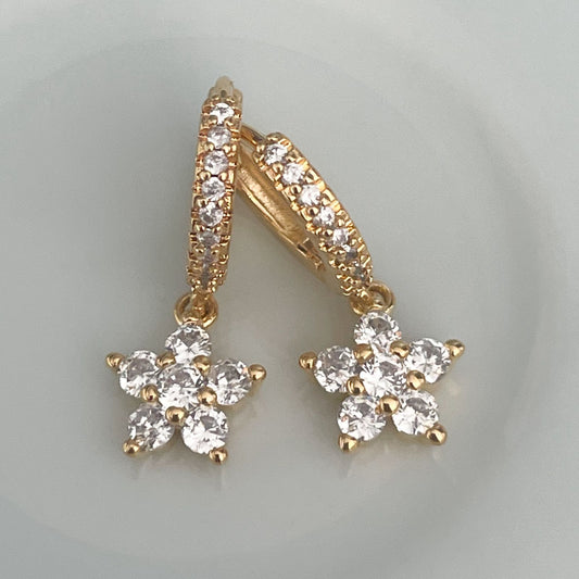 BRINCO DALIA PEQ - BANHO DE OURO 18k
