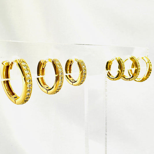 BRINCO ROMANCE PEQ - TRIO - BANHO DE OURO 18k