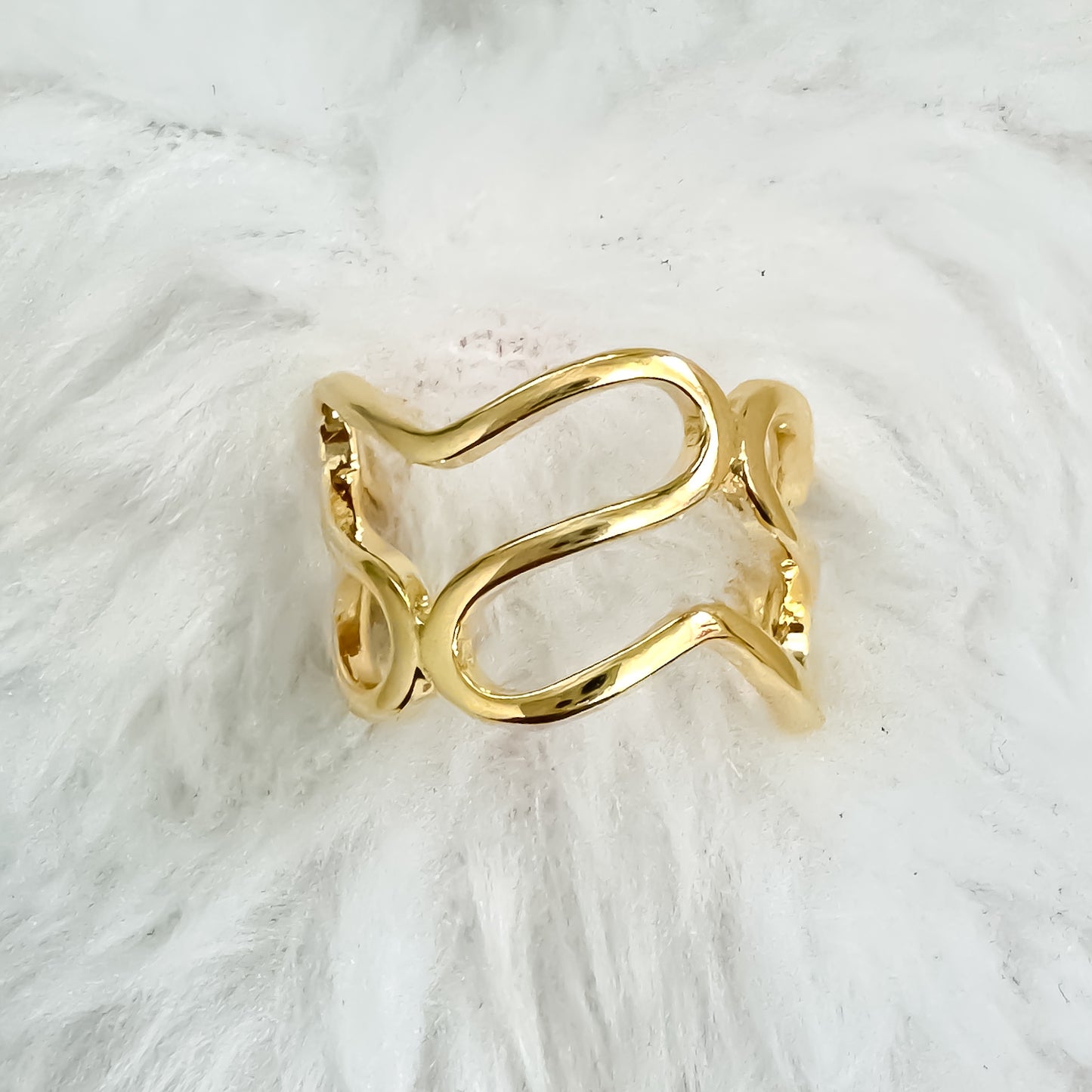 ANEL FABIOLA REGULAVEL - BANHO DE OURO 18k