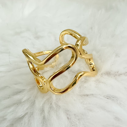 ANEL FABIOLA REGULAVEL - BANHO DE OURO 18k