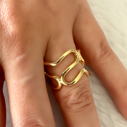 ANEL FABIOLA REGULAVEL - BANHO DE OURO 18k