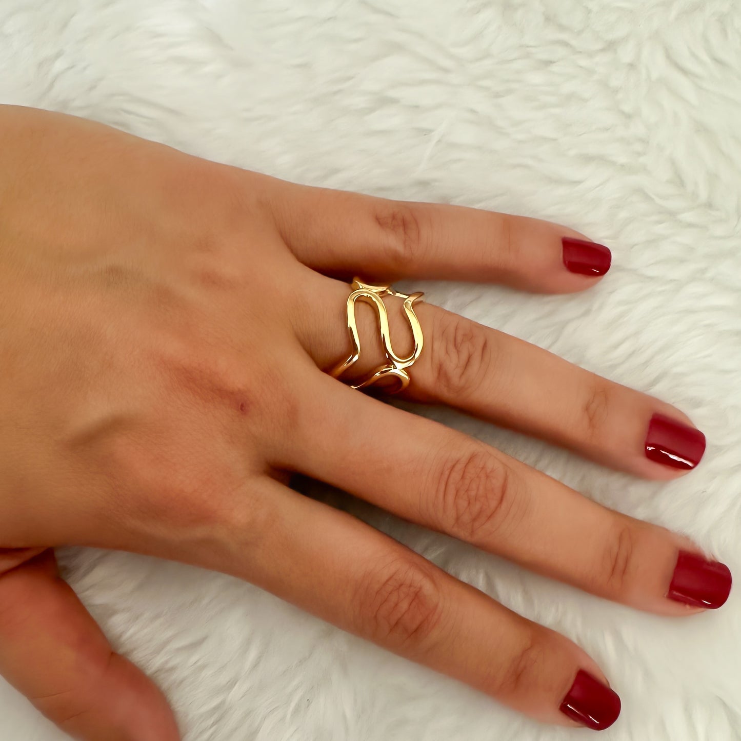 ANEL FABIOLA REGULAVEL - BANHO DE OURO 18k
