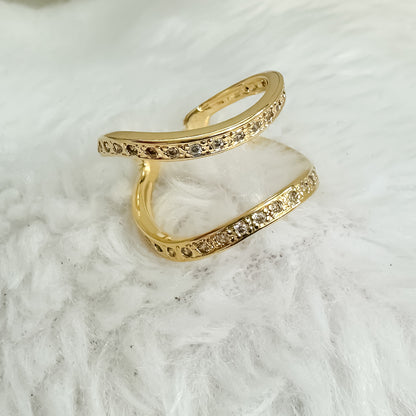 ANEL FLAVIA REGULAVEL - BANHO DE OURO 18k