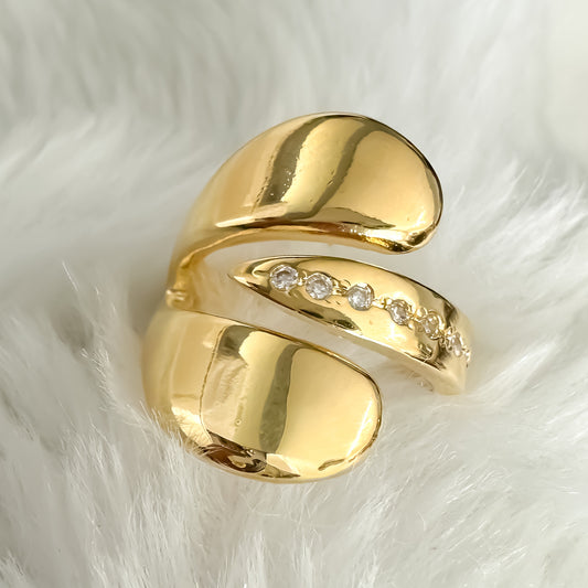 ANEL BRUNA REGULAVEL - BANHO DE OURO 18k