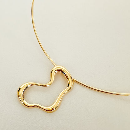 GARGANTILHA ANATÔMICA SOUL  - BANHO DE OURO 18k