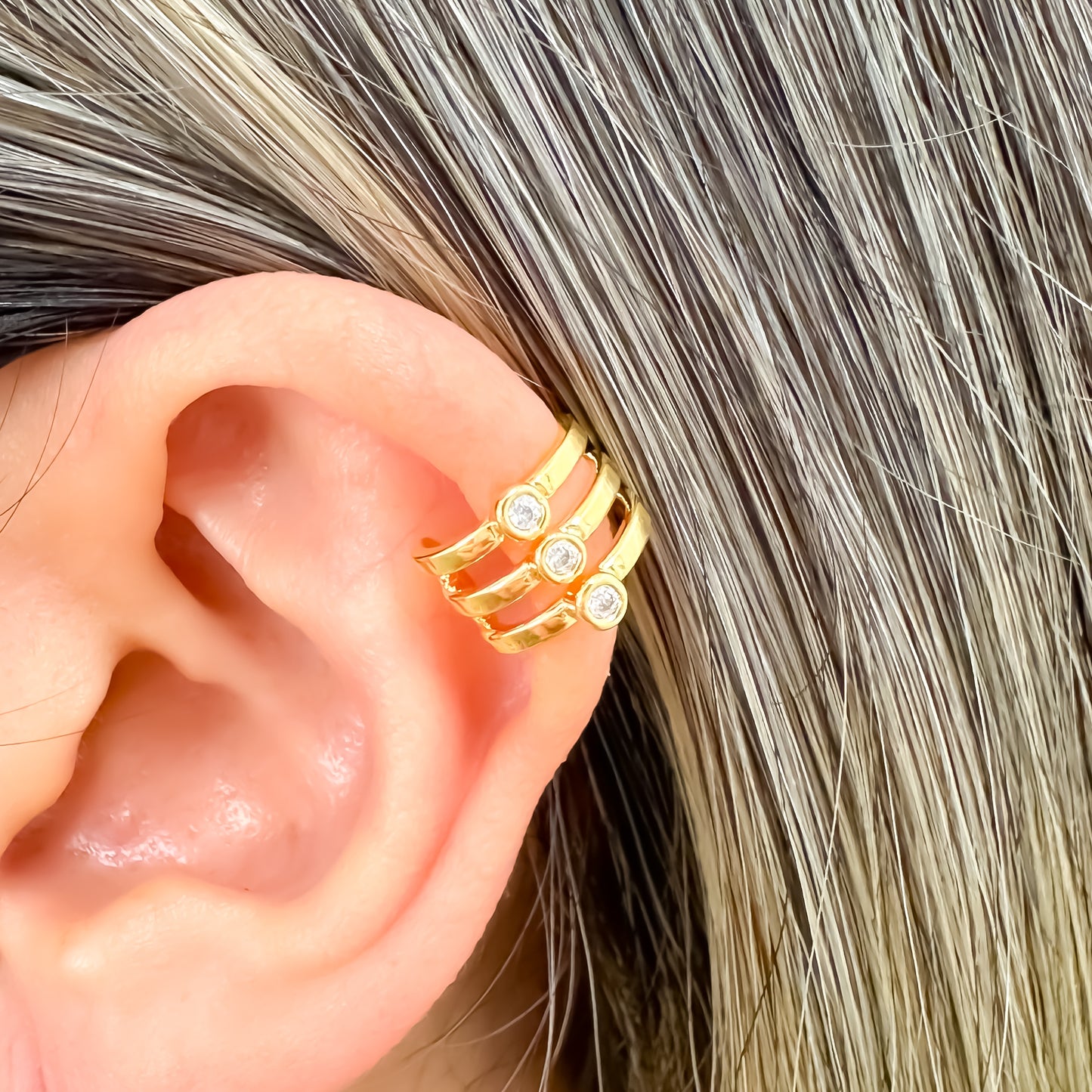 PIERCING EAR CUFF PAULA - BANHO DE OURO 18k