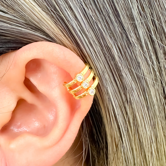 PIERCING EAR CUFF PAULA - BANHO DE OURO 18k
