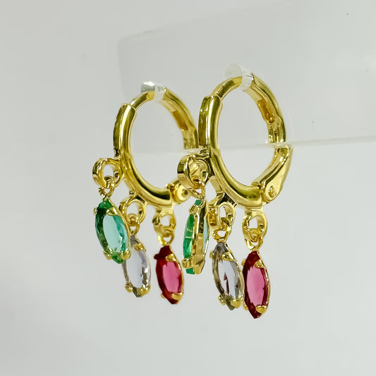 BRINCO COLORS  - BANHO DE OURO 18K