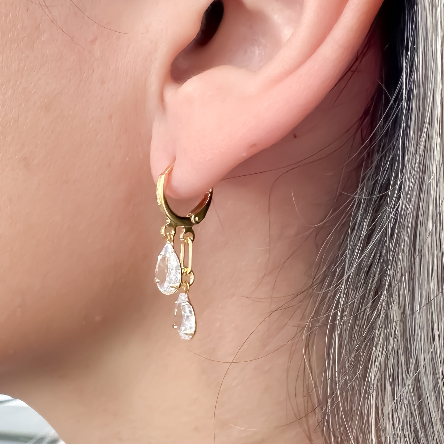 BRINCO DROPS  - BANHO DE OURO 18k