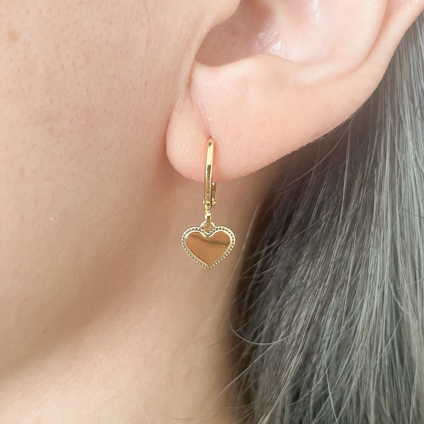 BRINCO HEART CLIQUE - BANHO DE OURO 18k