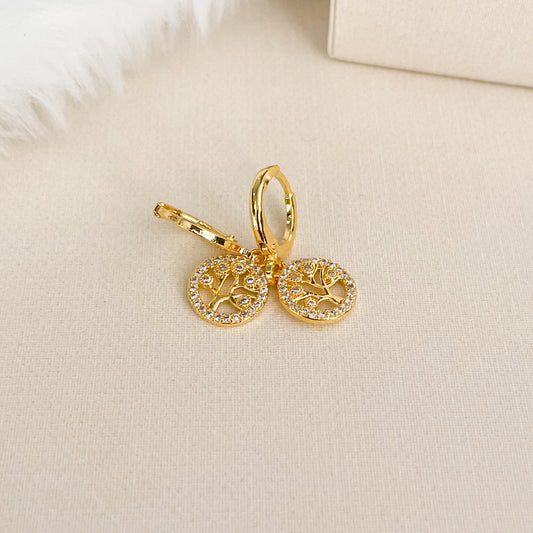 BRINCO ARVORE DA VIDA - BANHO DE OURO 18k