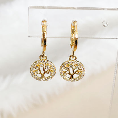 BRINCO ARVORE DA VIDA - BANHO DE OURO 18k