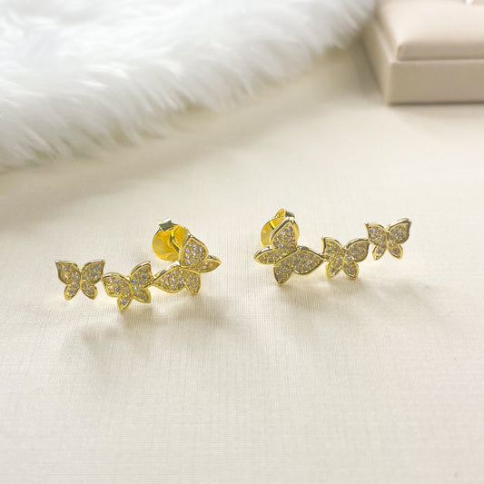 BRINCO FARFALLA  - BANHO DE OURO 18k