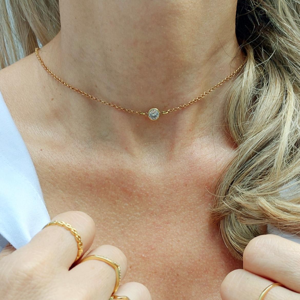 BACK NECKLACE STARS  - BANHO DE OURO 18k