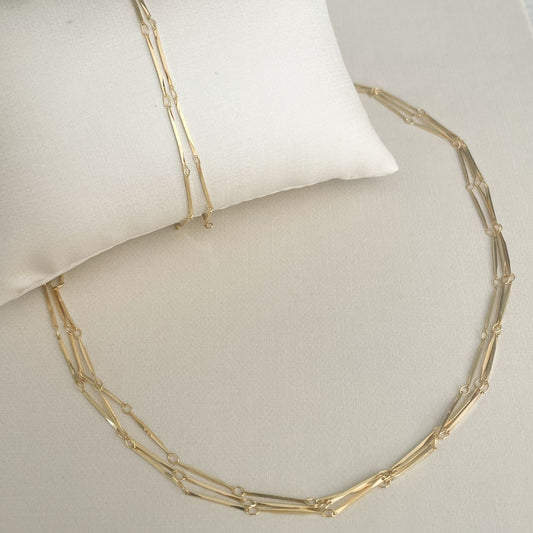 CONJUNTO ESTÁGIOS - COLAR TRIPLO E PULSEIRA DUPLA