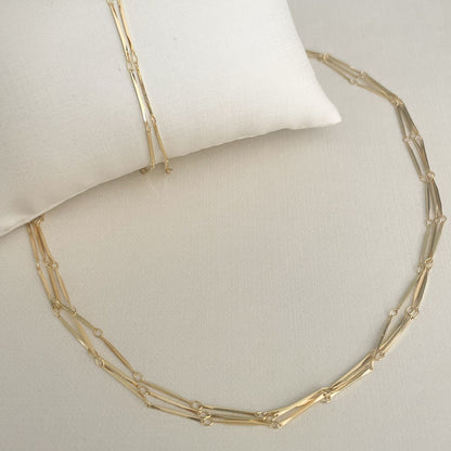 CONJUNTO ESTÁGIOS - COLAR TRIPLO E PULSEIRA DUPLA