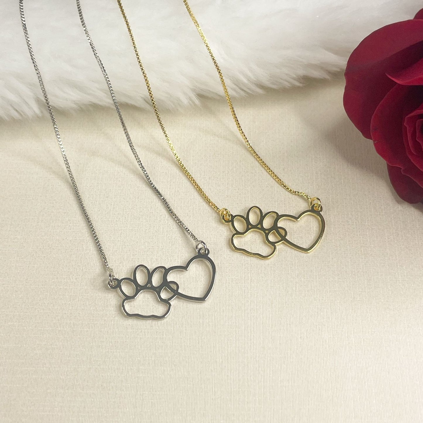 COLAR PET LOVE  - BANHO DE OURO 18k