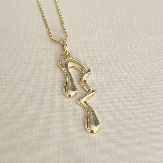 COLAR E PINGENTE MELT  - BANHO DE OURO 18k