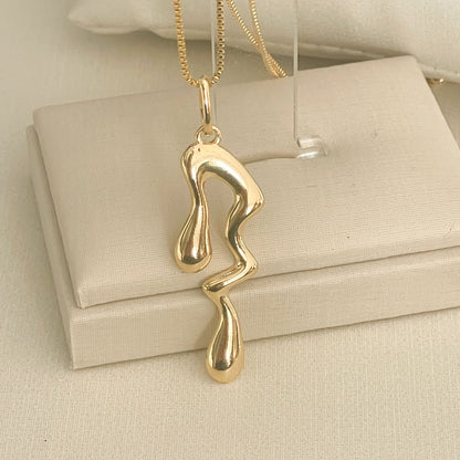 COLAR E PINGENTE MELT  - BANHO DE OURO 18k