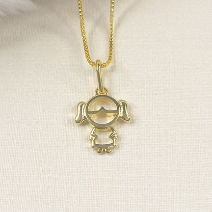 COLAR E PINGENTE GIRL SMALL  - BANHO DE OURO 18k