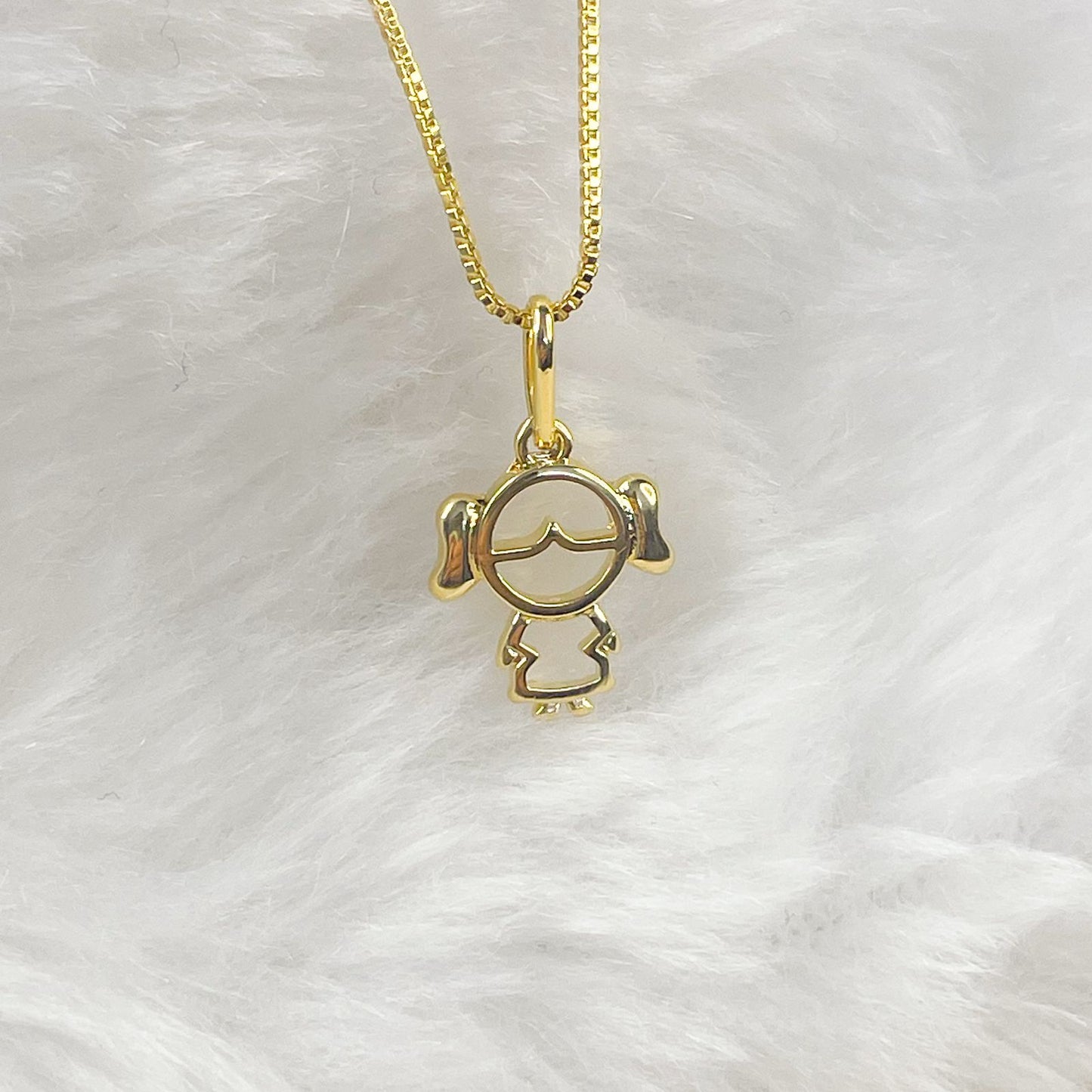 COLAR E PINGENTE GIRL SMALL  - BANHO DE OURO 18k