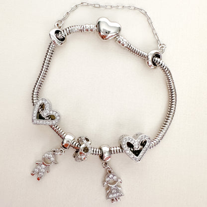 PULSEIRA BERLOQUE FILHOS COMPLETA - BANHO DE RÓDIO BRANCO