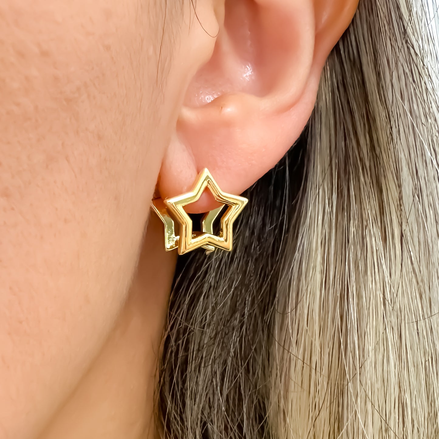 BRINCO STELLA  - BANHO DE OURO 18k