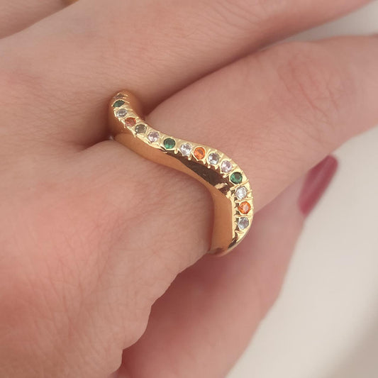 ANEL AYLA REGULAVEL - BANHO DE OURO 18k