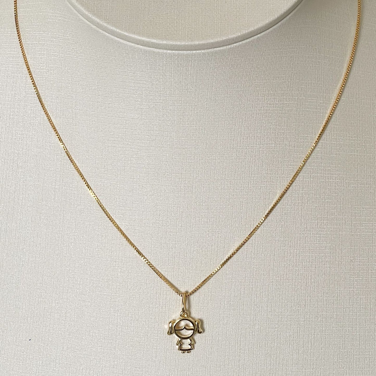 COLAR E PINGENTE GIRL SMALL  - BANHO DE OURO 18k