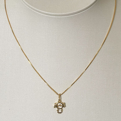 COLAR E PINGENTE GIRL SMALL  - BANHO DE OURO 18k