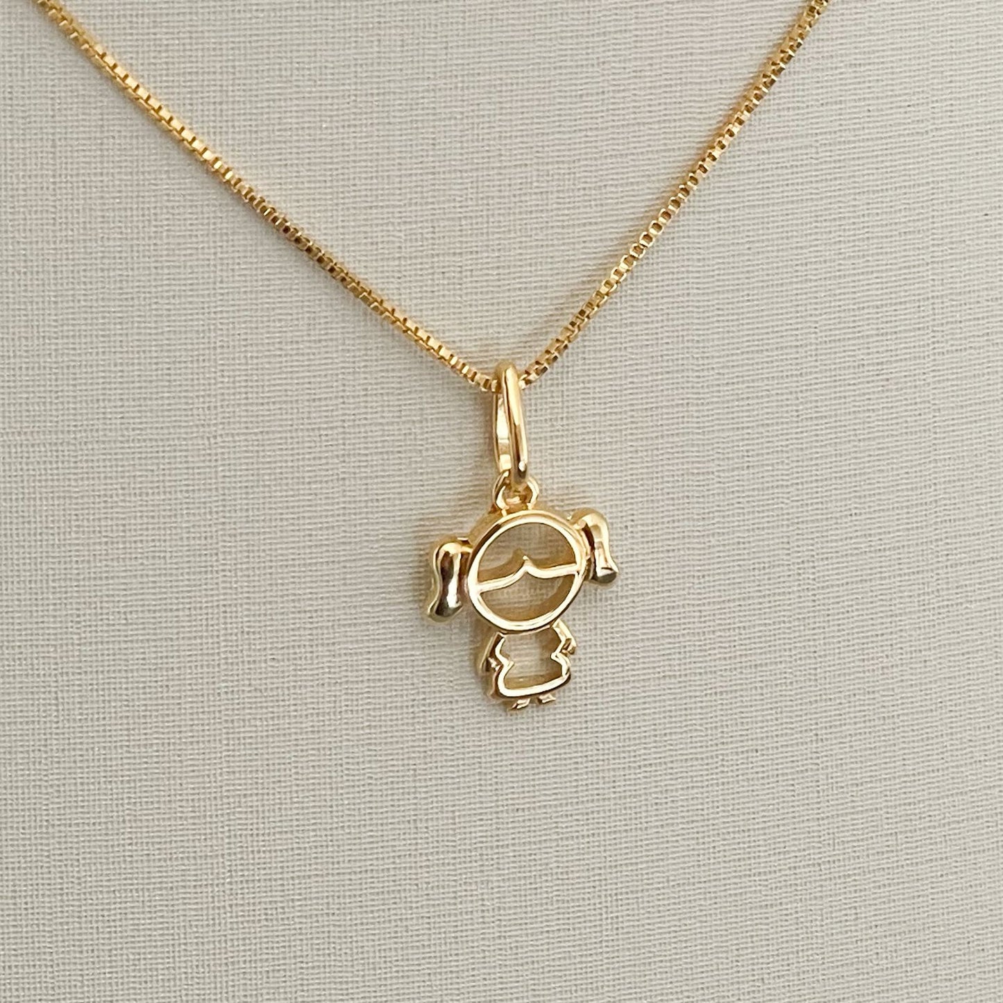 COLAR E PINGENTE GIRL SMALL  - BANHO DE OURO 18k